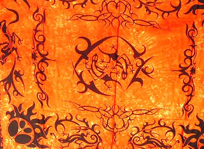 Celtic sarong wraparound with two geckos surrounded by mystic pattern