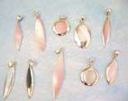 Assorted design fresh of seashell, abalone seashell, onyx and teak wood sterling silver pendant