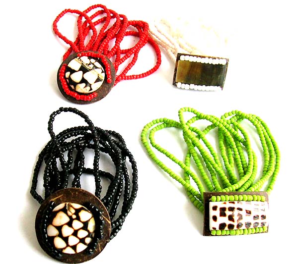 Seashell designer company supplies assorted beaded bracelet with white seashell        