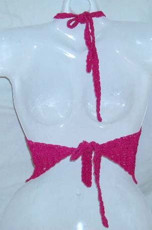 Women sexy clothing crochet top apparel supplier online wholesale deep pink crochet shell cup top motif 8 filigree flower pattern decor 