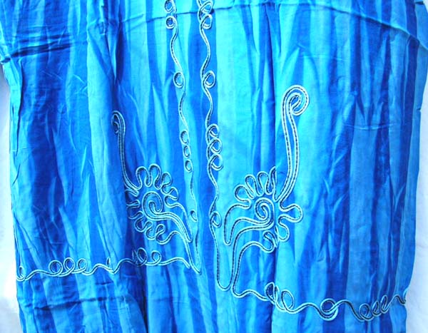 Online casual looking line dress wholesale - embroidered thick rayon pull over empire waist kaftan with long sleeves

 