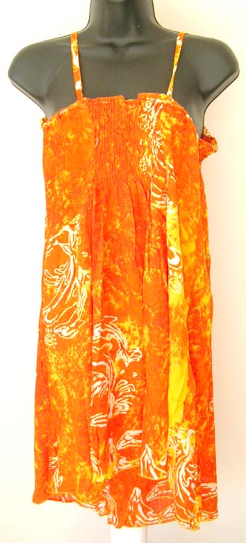 Online spicy girl dress wholesales - Bali spaghetti straps summer dress with assorted smoked flower design 