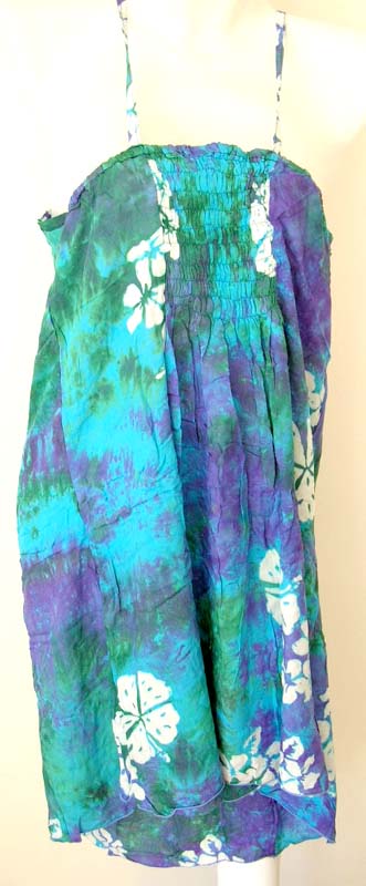 Online Spring and Summer looking dress wholesales - Bali spaghetti straps summer dress with assorted smoked flower design 