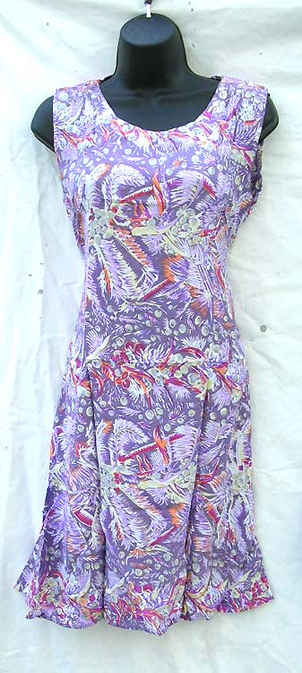 Discount summer beach party dresses wholesale - Hawaii summer rayon dress with U shape neck and 2 string tie at back 