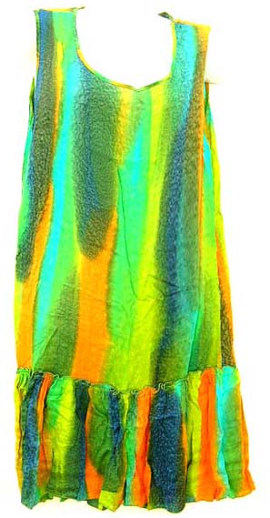 Online lady's trendy woman dresses wholesale - Summer tie-dye spaghetti light rayon dress with painting art or simply plain color design 