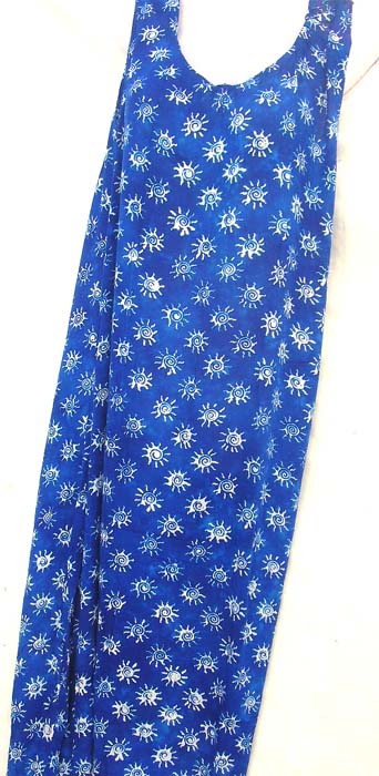 Discount sunny and ocean design dresses wholesale - Rayon lady sleeveless long dress with pull string around neck 