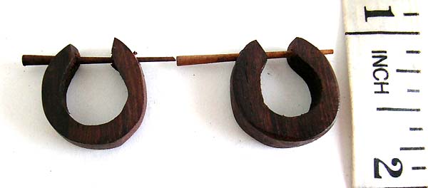 Bali wooden designer company supplies Bali coconut wooden fashion earring with open O shape design      