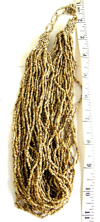 Bali fashion accessories store supplies multi brown strings beaded necklace with button beads for closure          