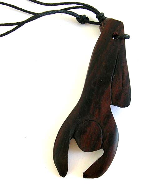 Style necklace store supplies coconut wooden black cord necklace with hanging man 