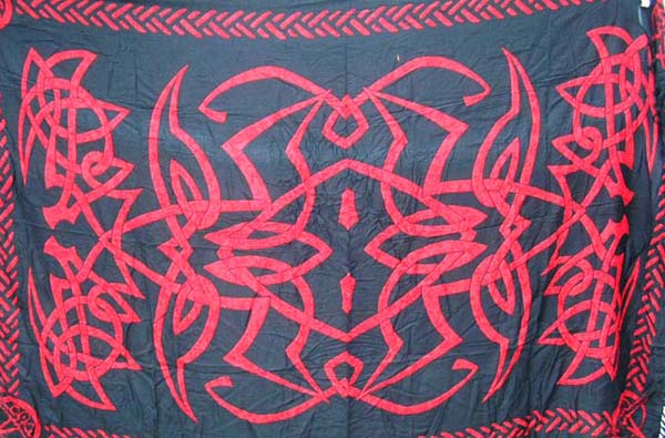 Import sarong wholesale gifts store black Celtic lady bug pattern design fashion wrapping sarong      