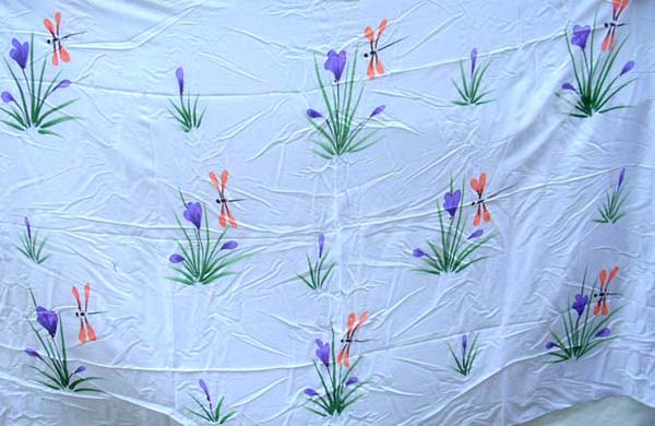 Quality wholesale sarong store water color sarong wrap motif dragonfly resting on blue flower       