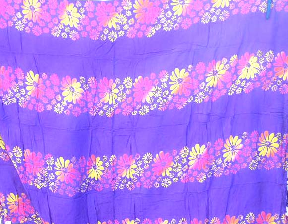 Causal batik sarong wear supplier distribute sarong wrap motif multi color tropical flower design in black and purple color 