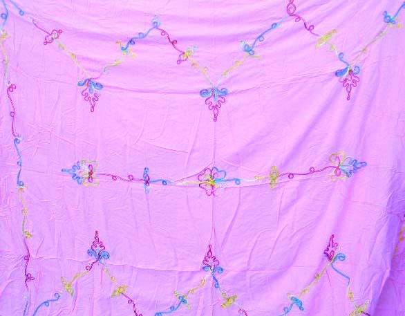 Online quality sarong store embroidered sky pink quality sarong wrap motif rainbow leafs design  