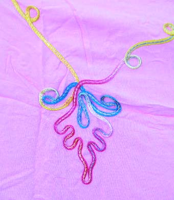 Online quality sarong store embroidered sky pink quality sarong wrap motif rainbow leafs design  