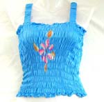 Rainbow tropical hawaiian flower stretch tank top and rayon wrap pant set