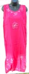 Medium weight rayon pull over lady hawaiian dress with embroidered flower on top and bottom and also below the knee length design