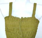 Beach Hawaiian rayon dress, top has an elastic neckline which can be worn on or off and below the knee length design