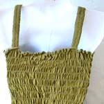 Beach Hawaiian rayon dress, top has an elastic neckline which can be worn on or off and below the knee length design