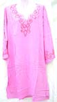 Assorted color bali casual 3/4 sleeve dress with V shape neck and embroidery flower on top and sleeves