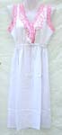 Sleeveless rayon V neck dress with adjustable string on belly and embroidery flower design