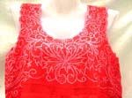 Cotton summer dress with floral embroidery on front, back and bottom or solid plain color design, pull strings on waist on both style