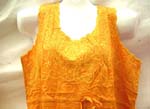 Cotton summer dress with floral embroidery on front, back and bottom or solid plain color design, pull strings on waist on both style