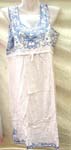 Cotton summer dress with floral embroidery on front, back and bottom or solid plain color design, pull strings on waist on both style