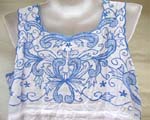 Cotton summer dress with floral embroidery on front, back and bottom or solid plain color design, pull strings on waist on both style