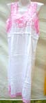 Cotton summer dress with floral embroidery on front, back and bottom or solid plain color design, pull strings on waist on both style