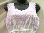 Cotton summer dress with floral embroidery on front, back and bottom or solid plain color design, pull strings on waist on both style