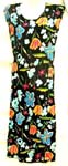 Round neck rayon bali long lady's dress with tie at back on waist 