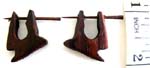 Man hanging on pole fashion tribal coconut wooden earring