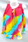 Hawaii mono assorted sleeveless kids dress motif butterfly knot on front with hibiscus and sea lifes pattern design