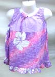 Hawaii mono assorted sleeveless kids dress motif butterfly knot on front with hibiscus and sea lifes pattern design