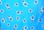 Bright blue Hawaiian flower design black color motif Batik sarong wrap