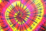 Rainbow-yellow, green, purple, blue sarong wrap motif diagonal line and spiral pattern design