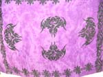 Purple tie-dye sarong wrap with 4 black tattoo pattern design