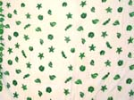 White rayon sarong wrap with green seashell and sea star pattern