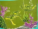 Assorted swimming turtle wrapping thick rayon sarong with assorted color