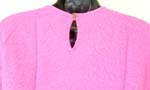 Summer seasons casual women's long sleeves shirt with high round neckline and water painted flower design at the bottom 