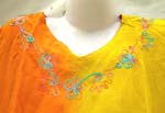 Assorted rayon lady rainbow floral embroidery shirt V neck top with 3/4 sleeves design