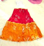 Assorted color crinkle summer long lady's skirt