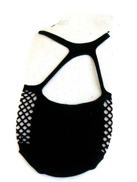 Designer shoe accessory supplier distributes fashions for retail sale. Fishnet footings in double T shape on top for comfortable and sexy look      