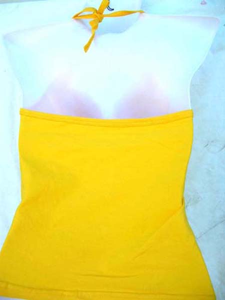 Hip hop teen clothing wholesale company supplies Halter top apparel for teen girls with V Neck design and empire line      
