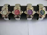 Star shape cuff bangle watch with assorted color design