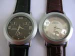 Slider crocodile leather strap men's watch in black and white color design
