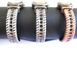 Bronze round cuff bangle watch with link bangle design