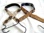 Assorted design brown color seed beads and seashell and coconut wooden button belt with two strings for closure
