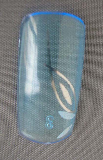 Beauty manufacturers online wholesale blue artificial nails art kit with golden and white leafs design