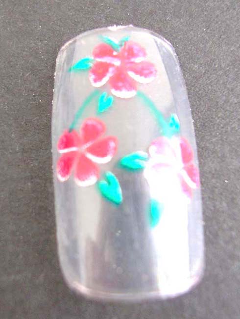 Wholesale quality nail care product company online wholesale artificial finger nails art kit with red flower and leafs design